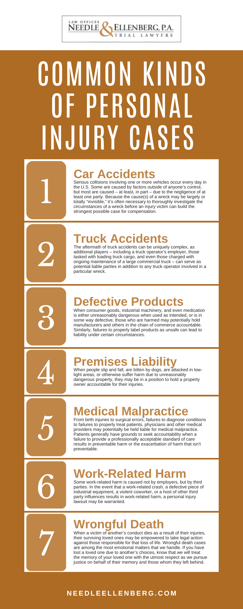 Common Kinds of Personal Injury Cases Infographic